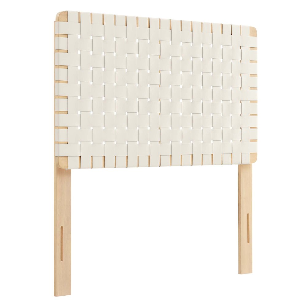 Sparta Weave Vegan Leather Twin Headboard. Picture 1