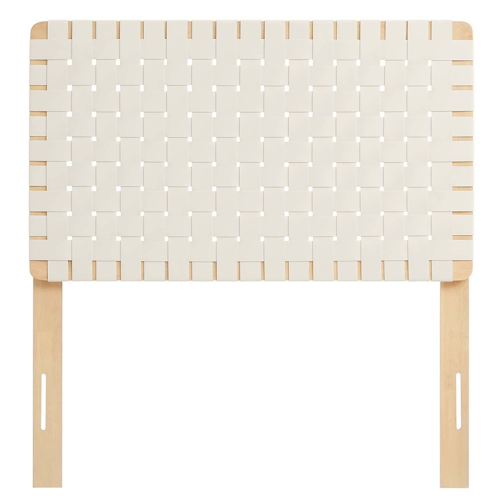 Sparta Weave Vegan Leather Twin Headboard. Picture 4