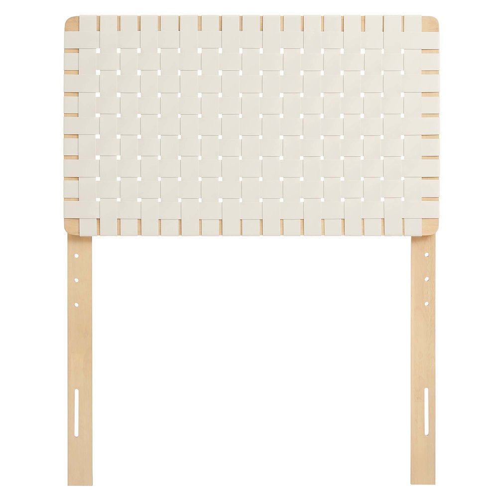 Sparta Weave Vegan Leather Twin Headboard. Picture 5
