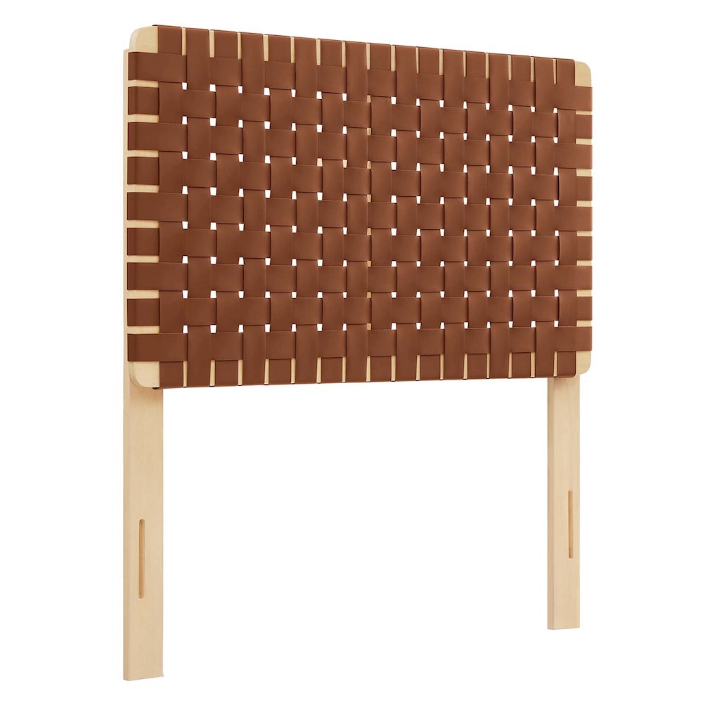 Sparta Weave Vegan Leather Twin Headboard. Picture 1