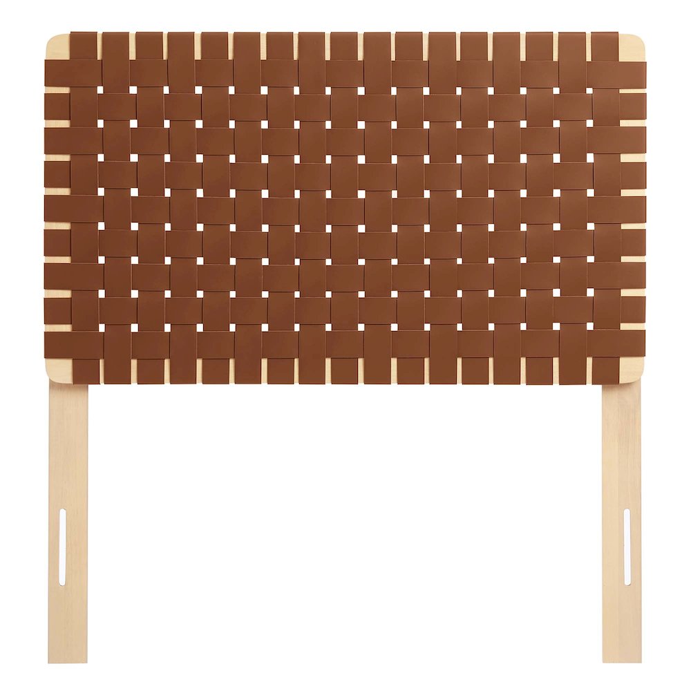 Sparta Weave Vegan Leather Twin Headboard. Picture 4