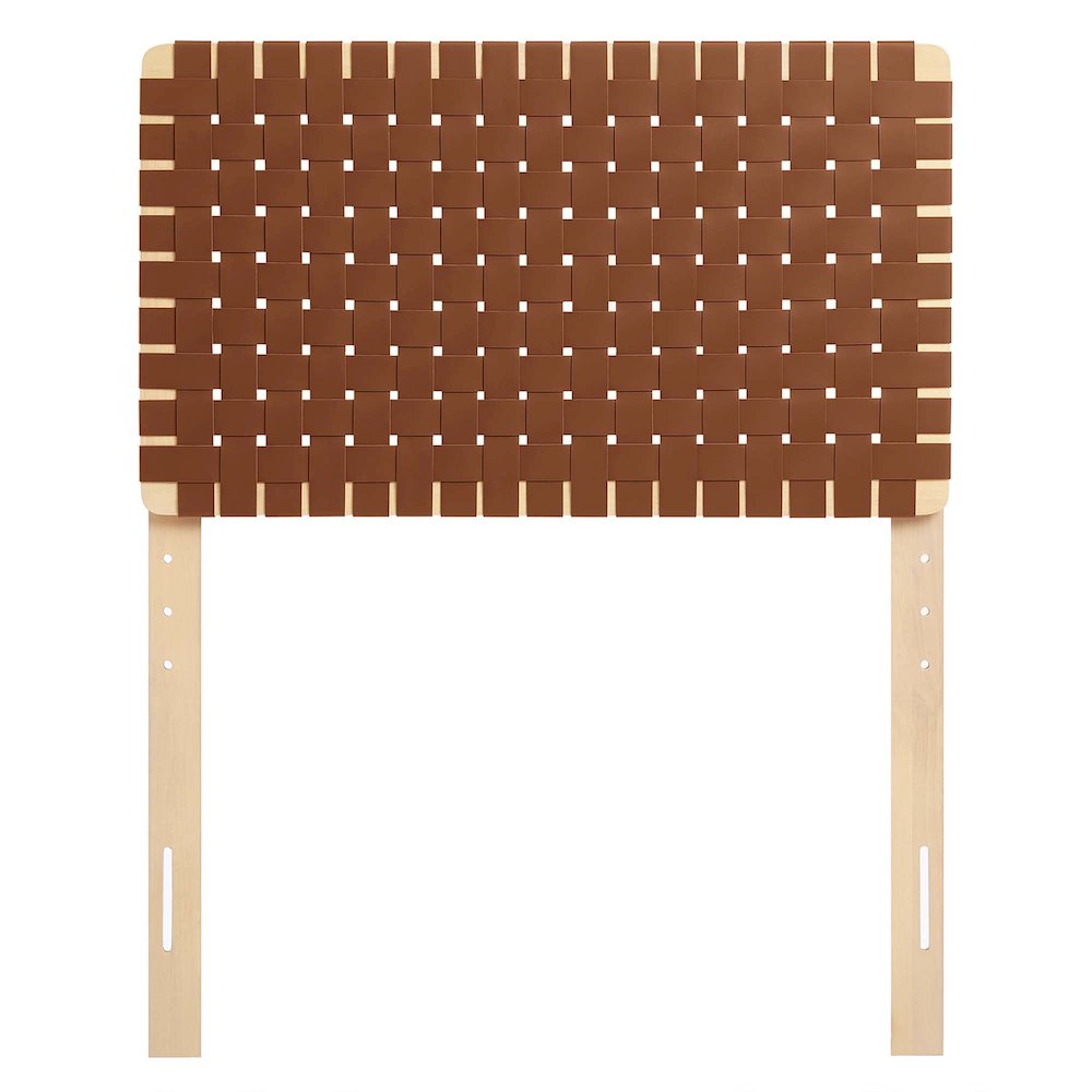 Sparta Weave Vegan Leather Twin Headboard. Picture 5