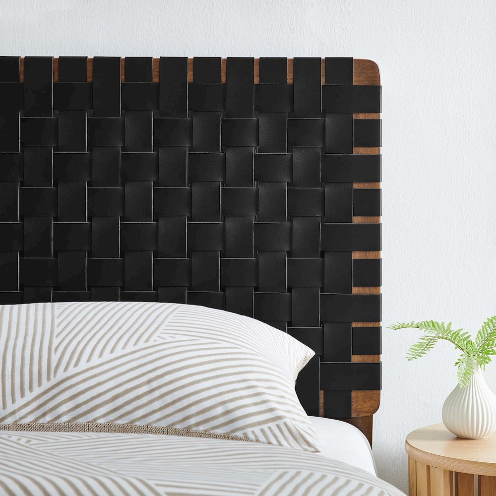 Sparta Weave Vegan Leather Twin Headboard. Picture 9