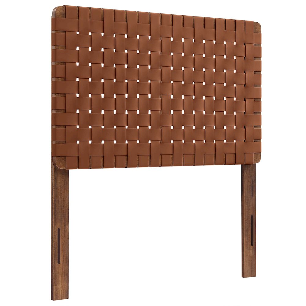 Sparta Weave Vegan Leather Twin Headboard. Picture 1