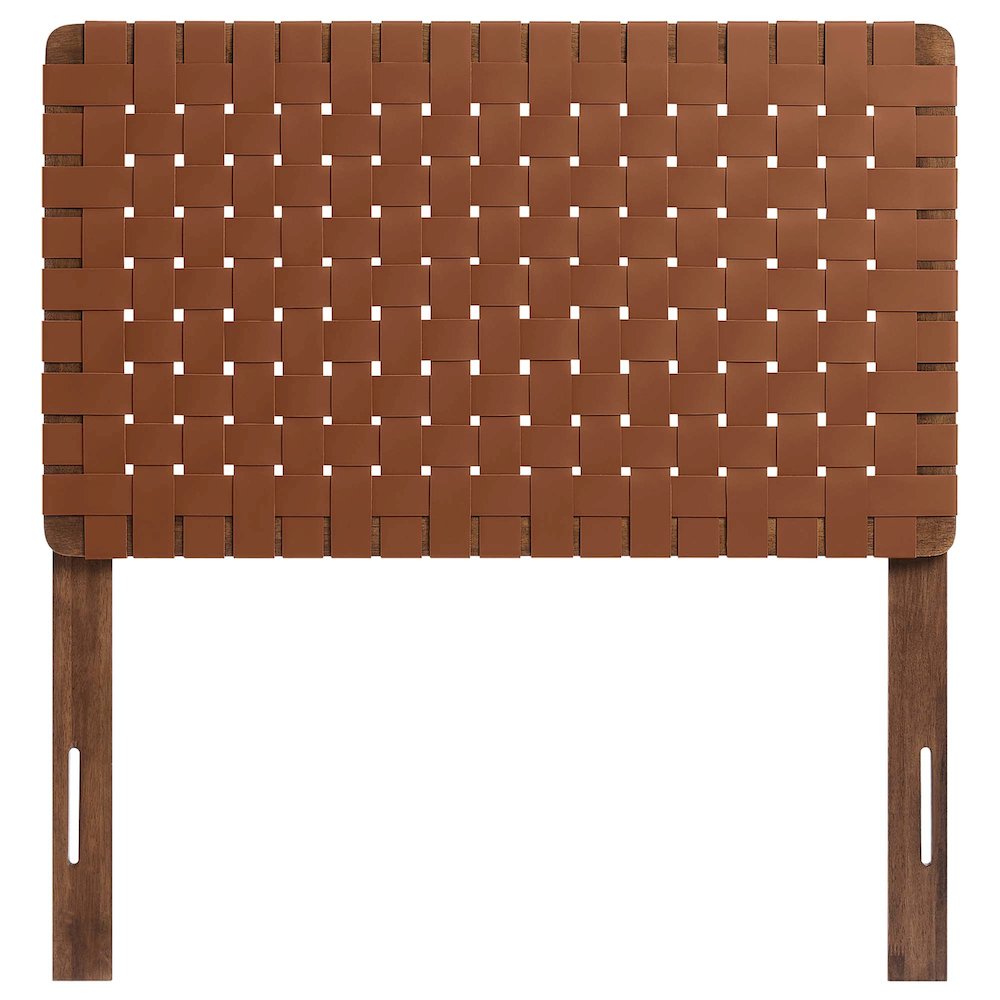 Sparta Weave Vegan Leather Twin Headboard. Picture 4