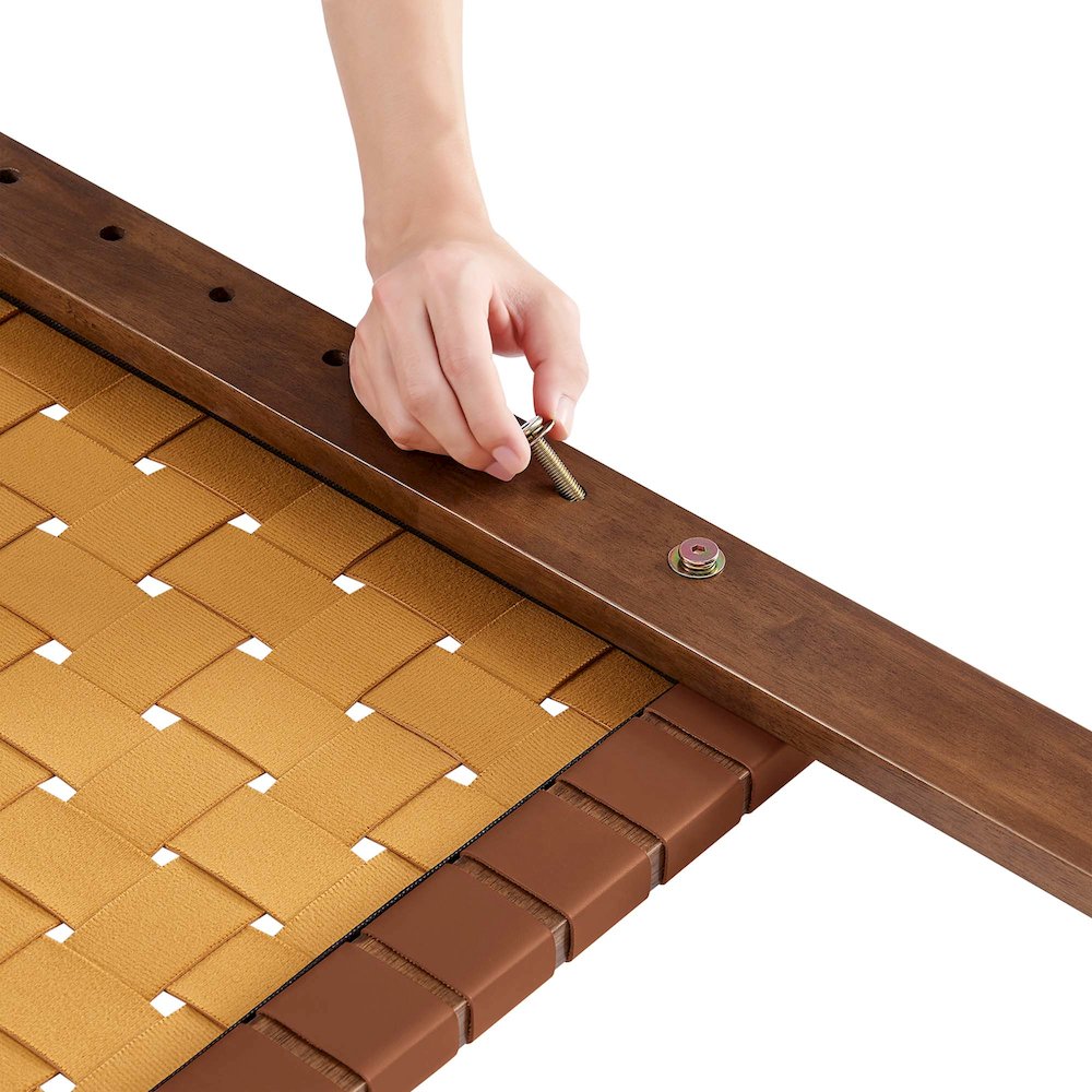 Sparta Weave Vegan Leather Twin Headboard. Picture 7