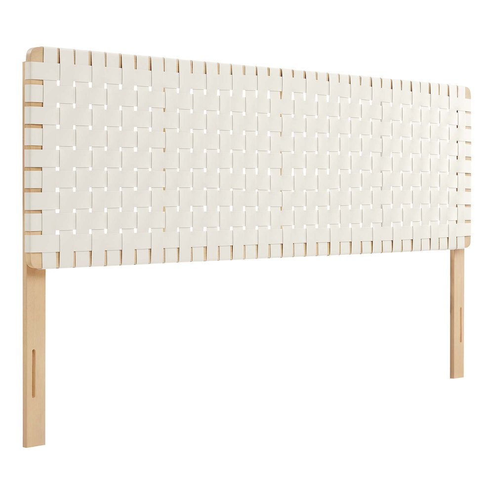 Sparta Weave Vegan Leather King Headboard. Picture 1