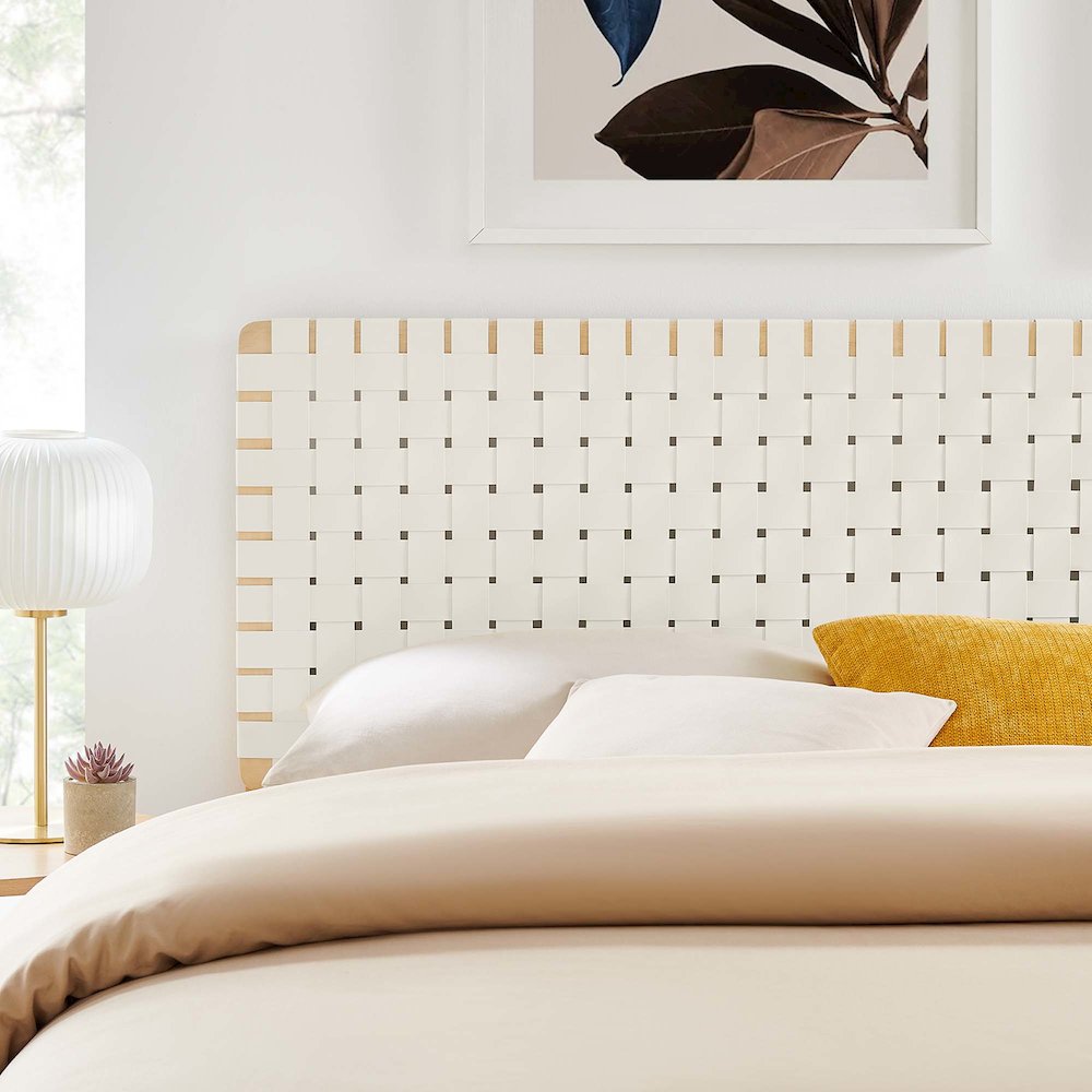 Sparta Weave Vegan Leather King Headboard. Picture 8