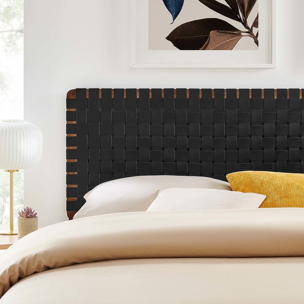 Sparta Weave Vegan Leather King Headboard. Picture 8