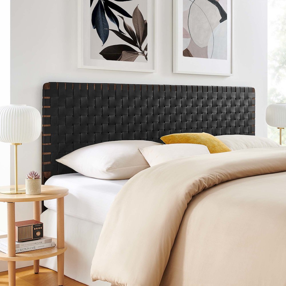 Sparta Weave Vegan Leather King Headboard. Picture 7