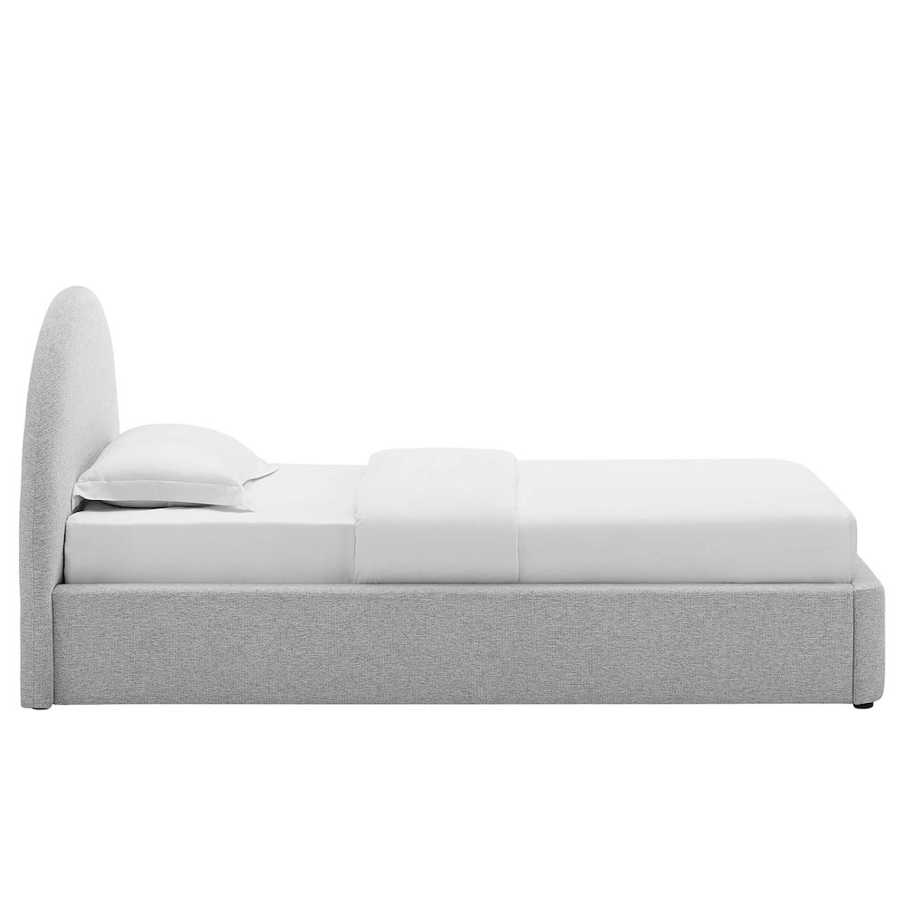 Resort Upholstered Fabric Arched Round Twin Platform Bed. Picture 5