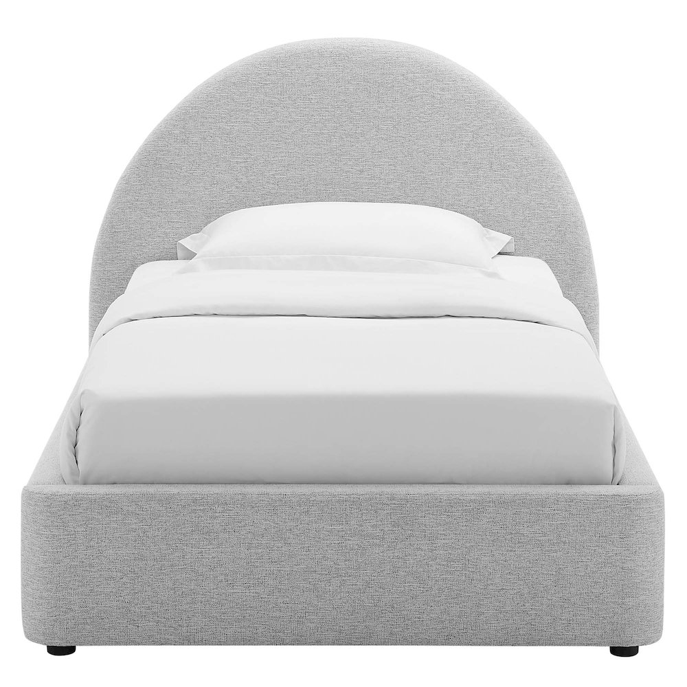 Resort Upholstered Fabric Arched Round Twin Platform Bed. Picture 6
