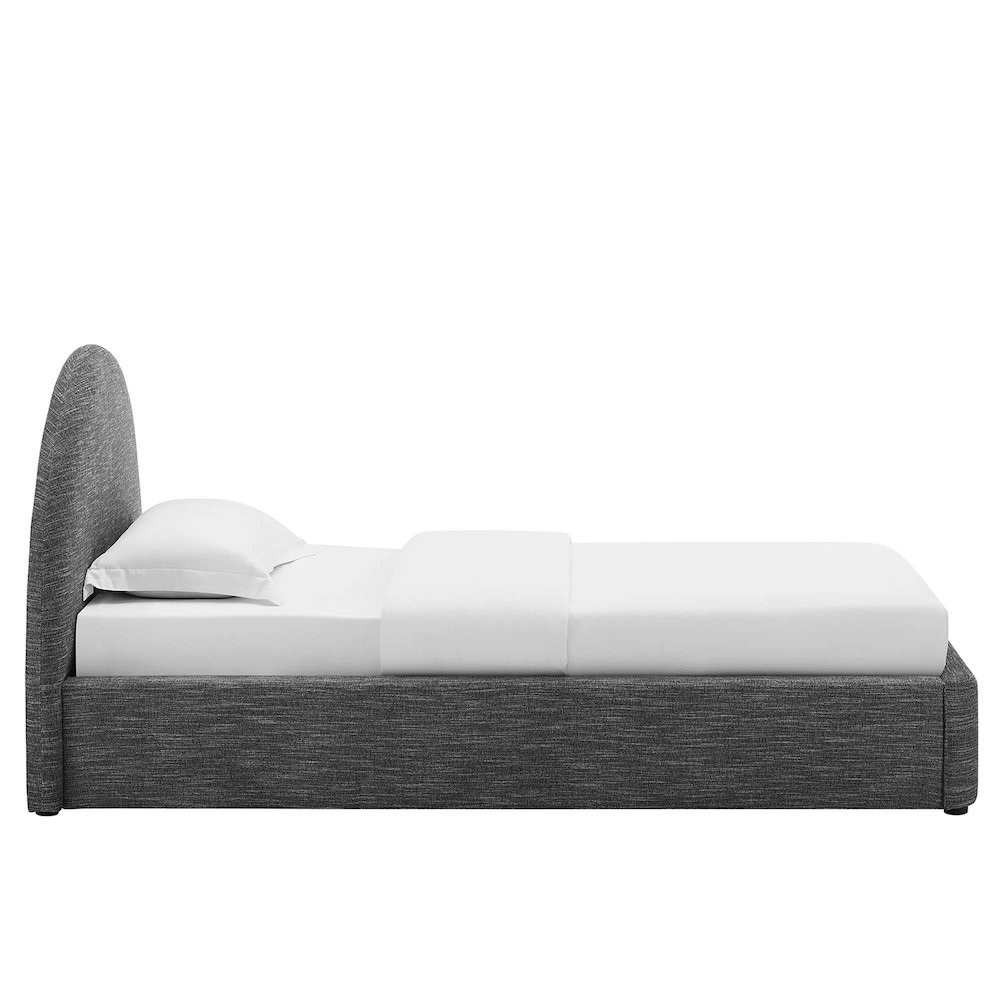 Resort Upholstered Fabric Arched Round Twin Platform Bed. Picture 5