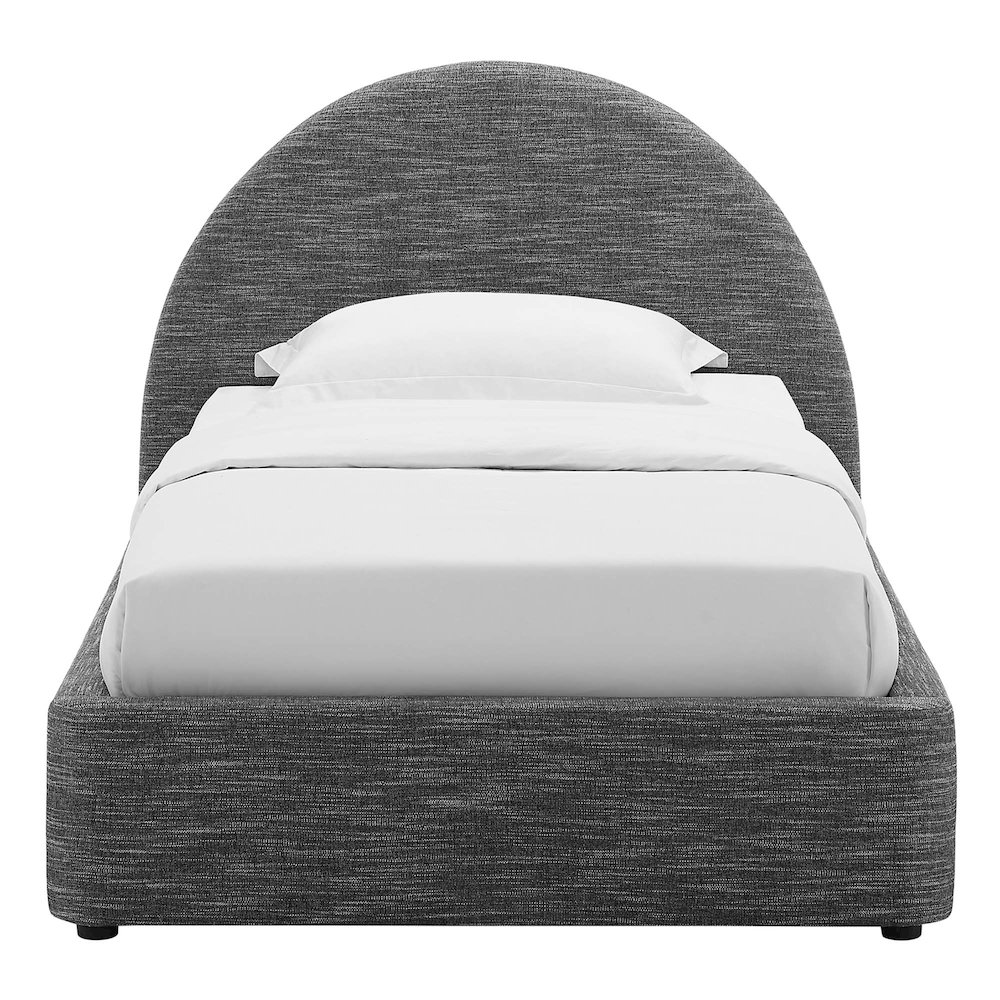 Resort Upholstered Fabric Arched Round Twin Platform Bed. Picture 6