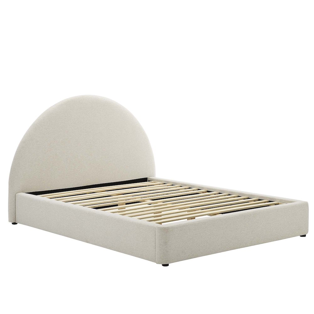 Resort Upholstered Fabric Arched Round Full Platform Bed. Picture 4