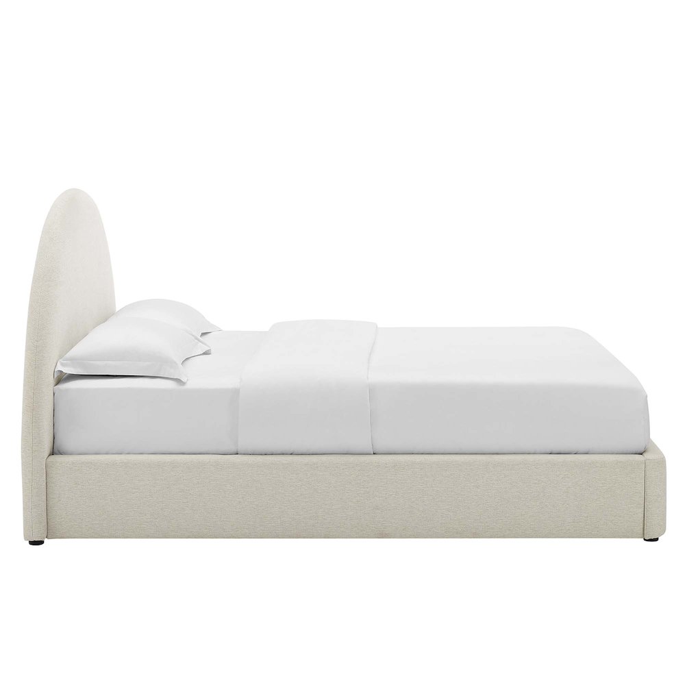 Resort Upholstered Fabric Arched Round Full Platform Bed. Picture 5