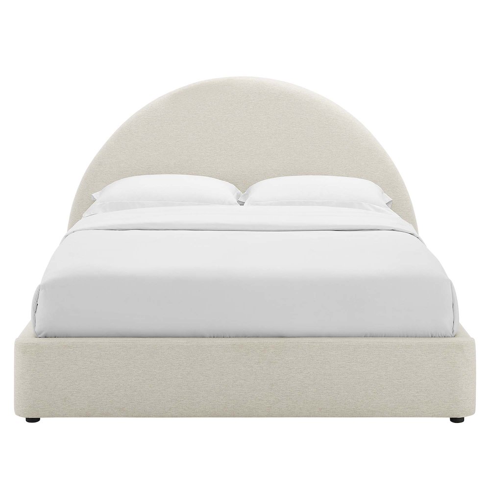 Resort Upholstered Fabric Arched Round Full Platform Bed. Picture 6