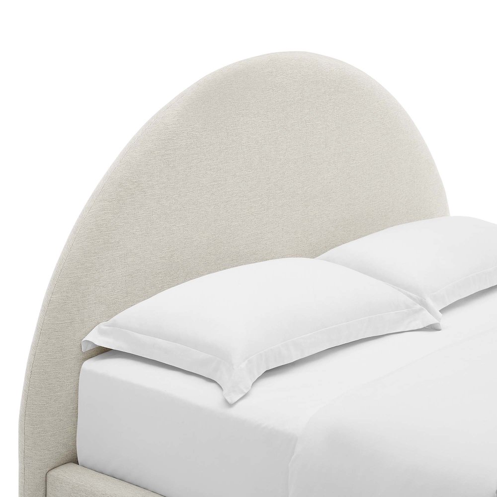 Resort Upholstered Fabric Arched Round Full Platform Bed. Picture 7