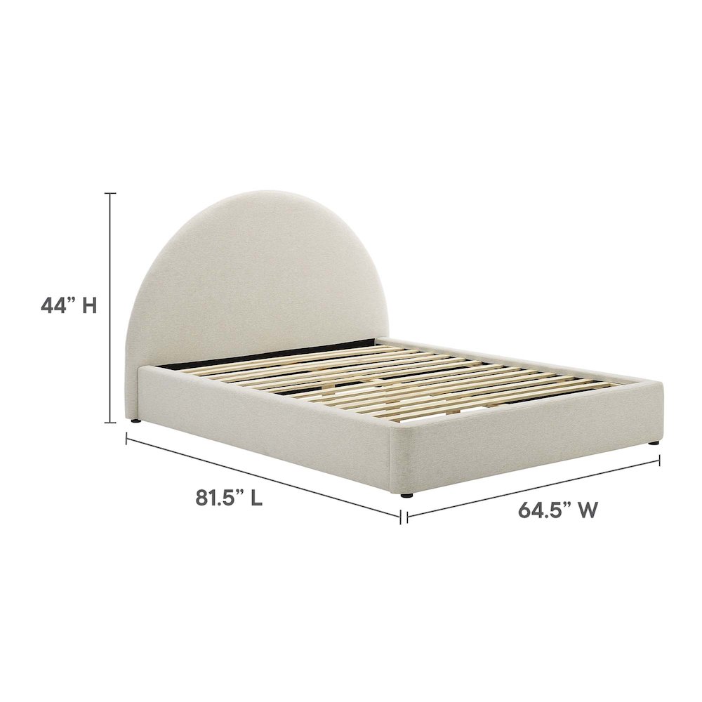 Resort Upholstered Fabric Arched Round Full Platform Bed. Picture 2