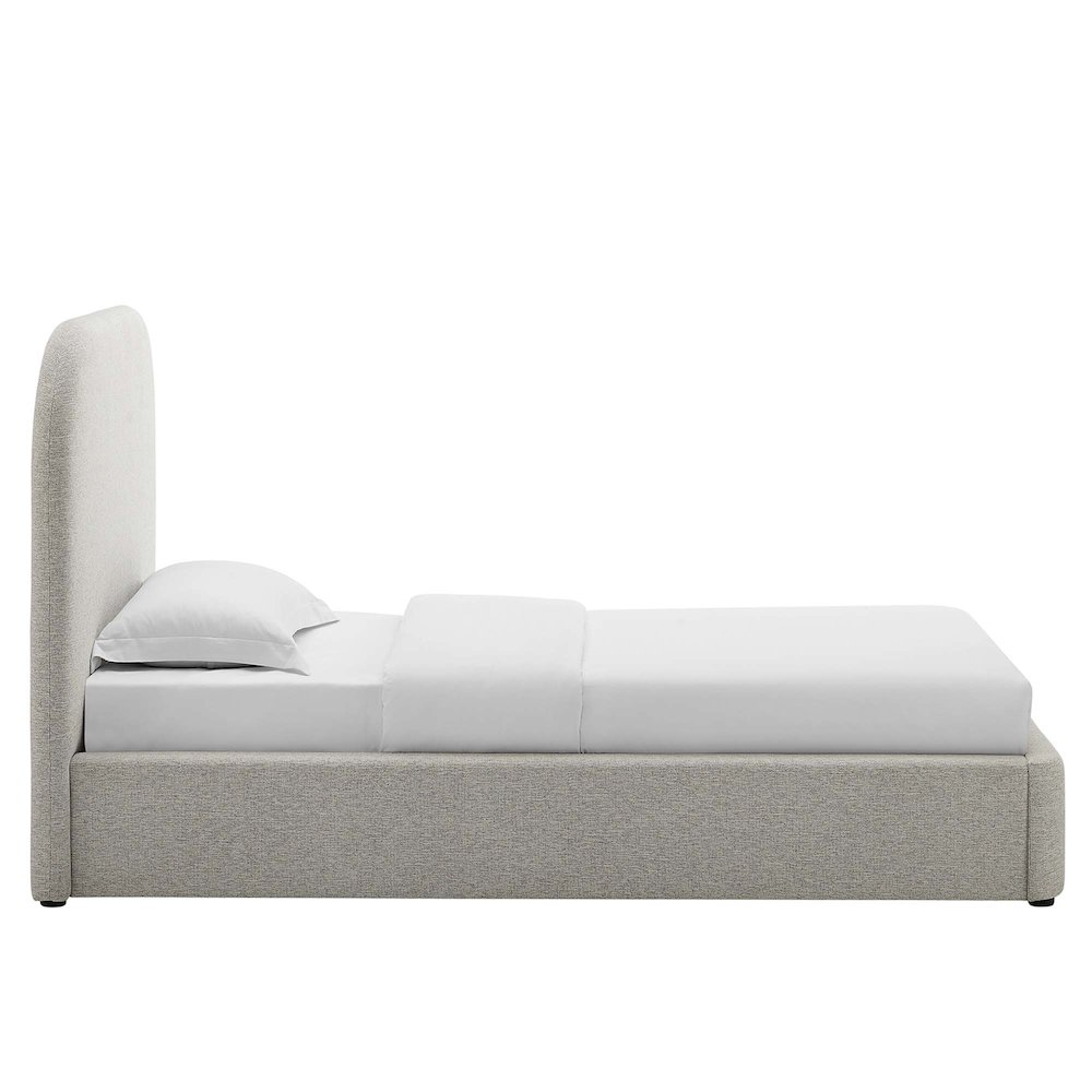 Keynote Upholstered Fabric Curved Twin Platform Bed. Picture 5