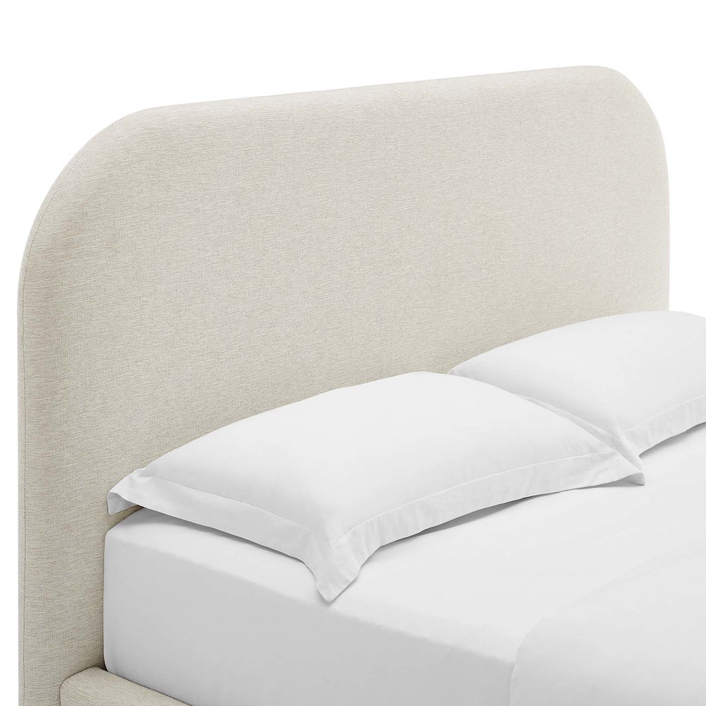 Keynote Upholstered Fabric Curved Full Platform Bed. Picture 7