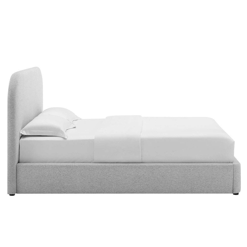 Keynote Upholstered Fabric Curved Full Platform Bed. Picture 5
