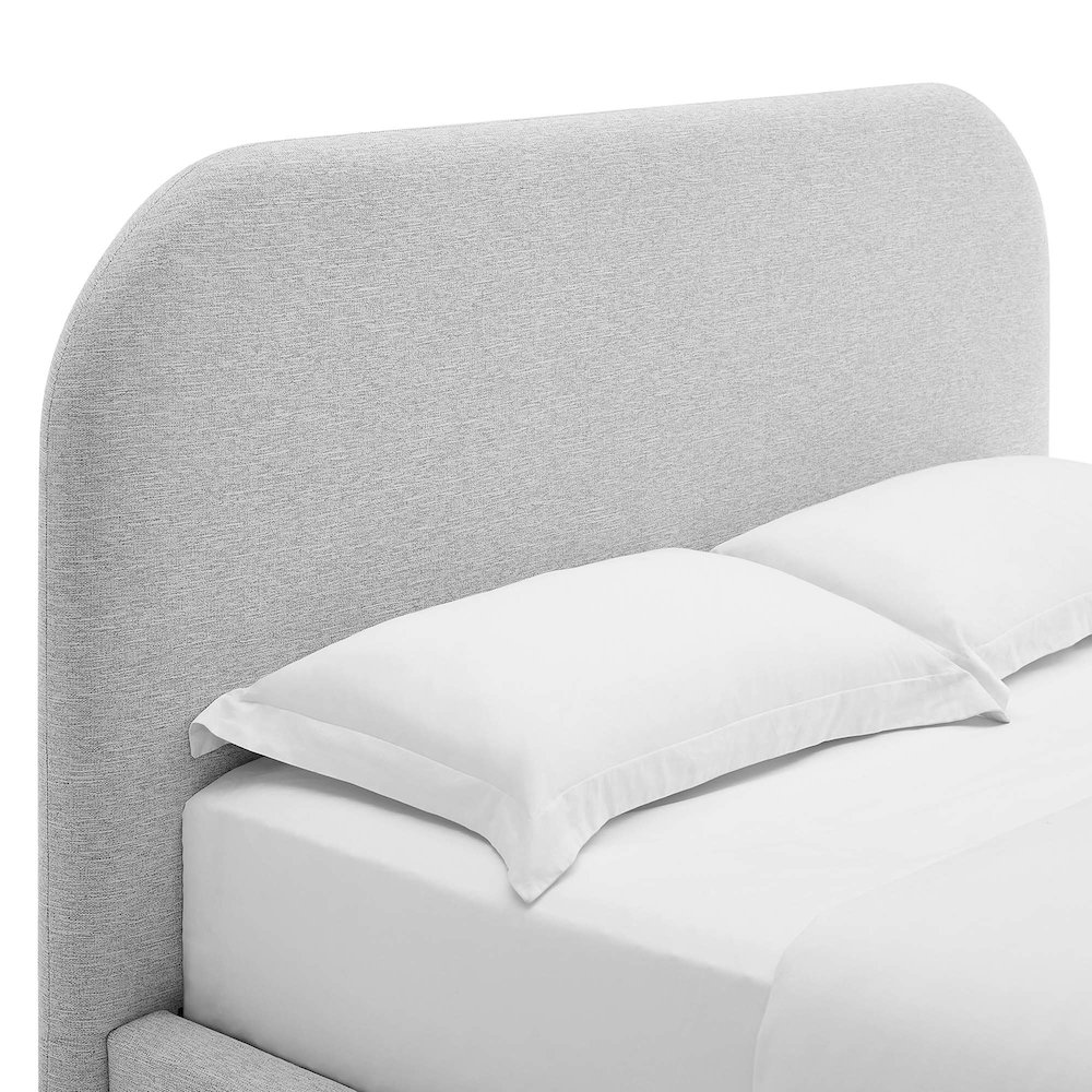 Keynote Upholstered Fabric Curved Full Platform Bed. Picture 7