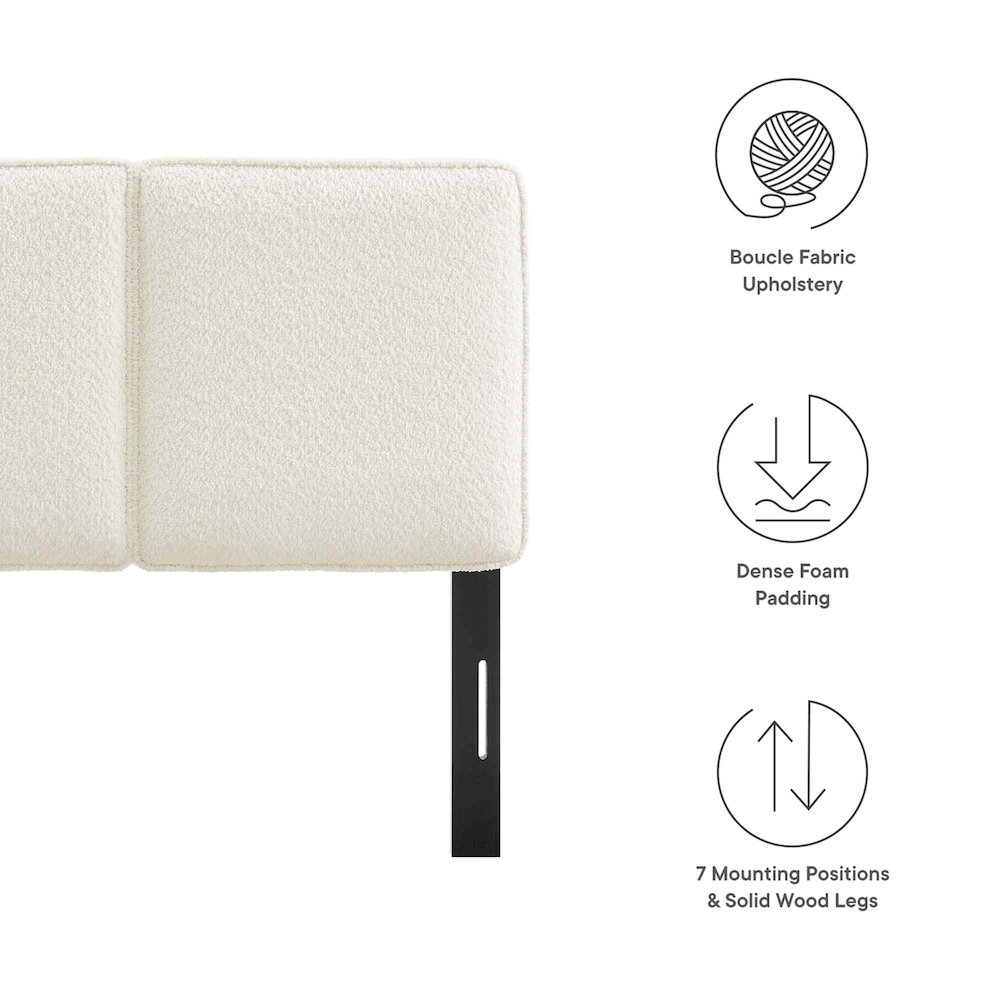 Lindee Boucle Fabric Twin Headboard. Picture 2