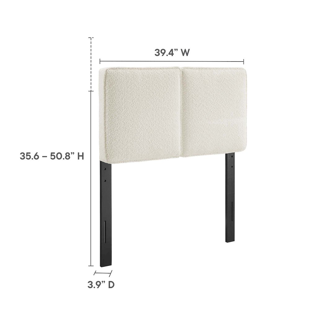 Lindee Boucle Fabric Twin Headboard. Picture 3