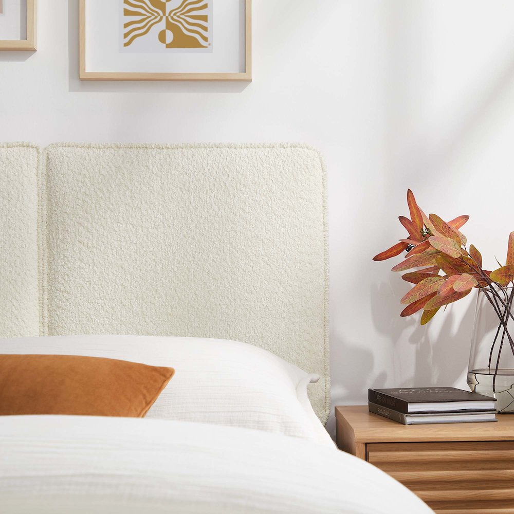 Lindee Boucle Fabric Twin Headboard. Picture 8