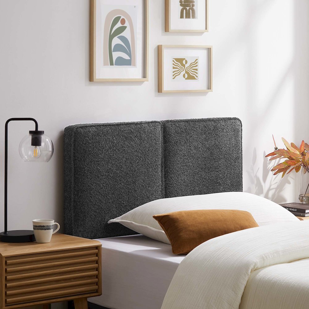 Lindee Boucle Fabric Twin Headboard. Picture 7