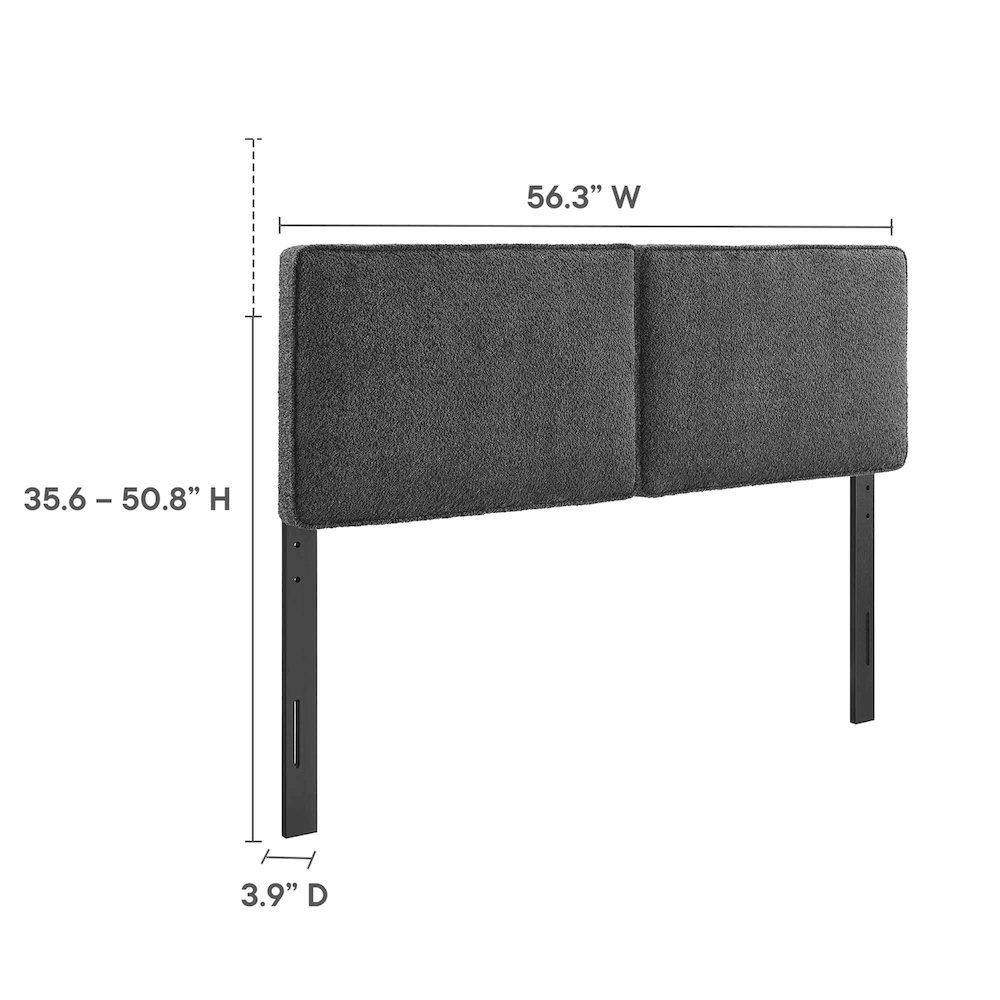 Lindee Boucle Fabric Full Headboard. Picture 3
