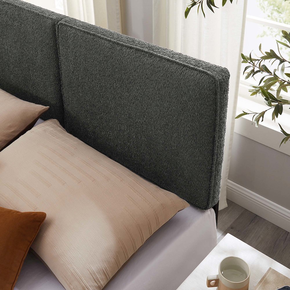Lindee Boucle Fabric Full Headboard. Picture 8
