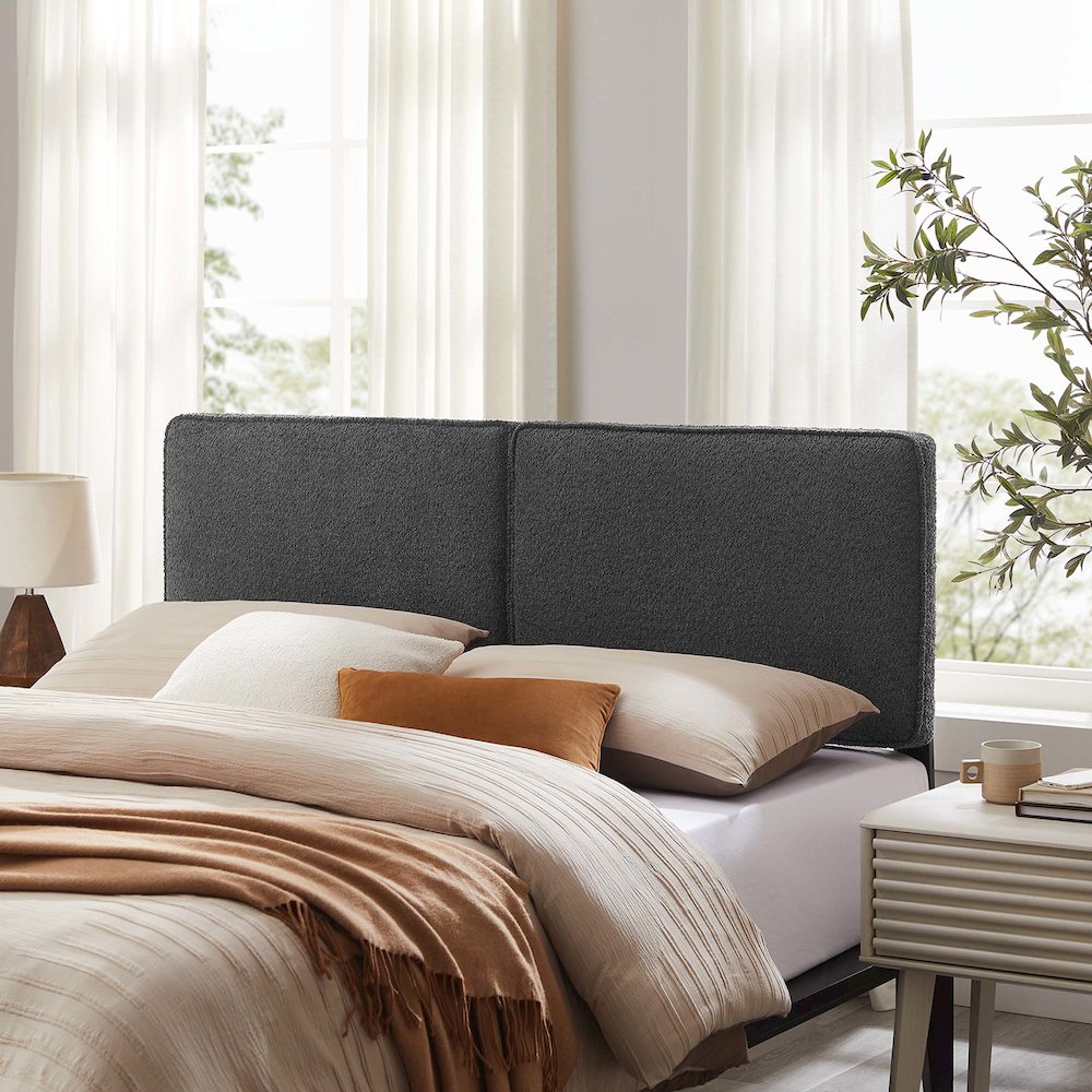 Lindee Boucle Fabric Full Headboard. Picture 7