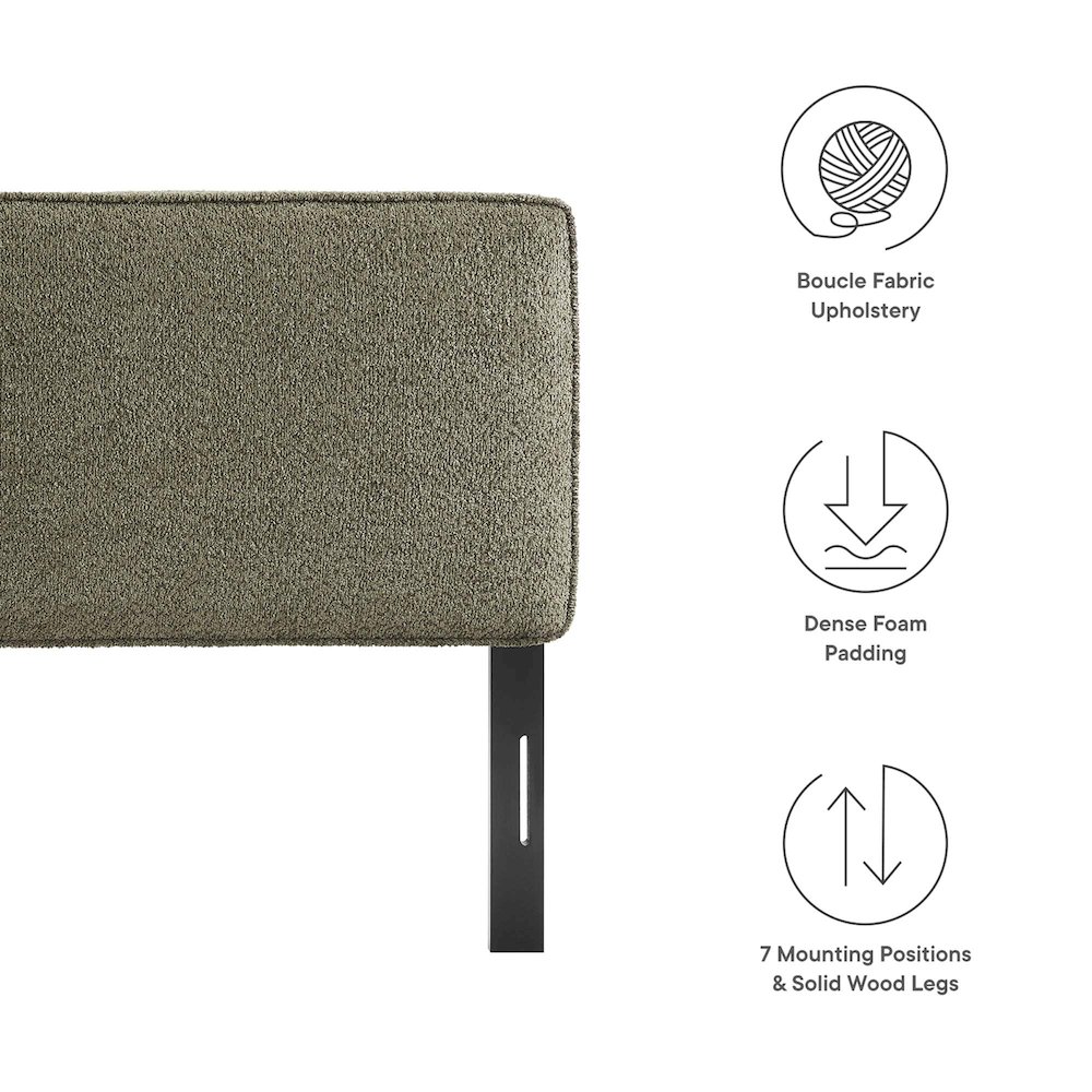 Lindee Boucle Fabric Queen Headboard. Picture 2