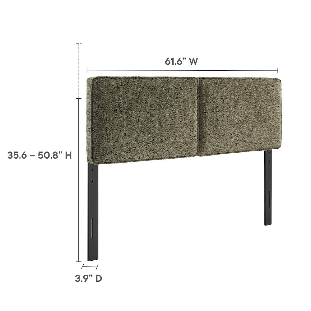 Lindee Boucle Fabric Queen Headboard. Picture 3