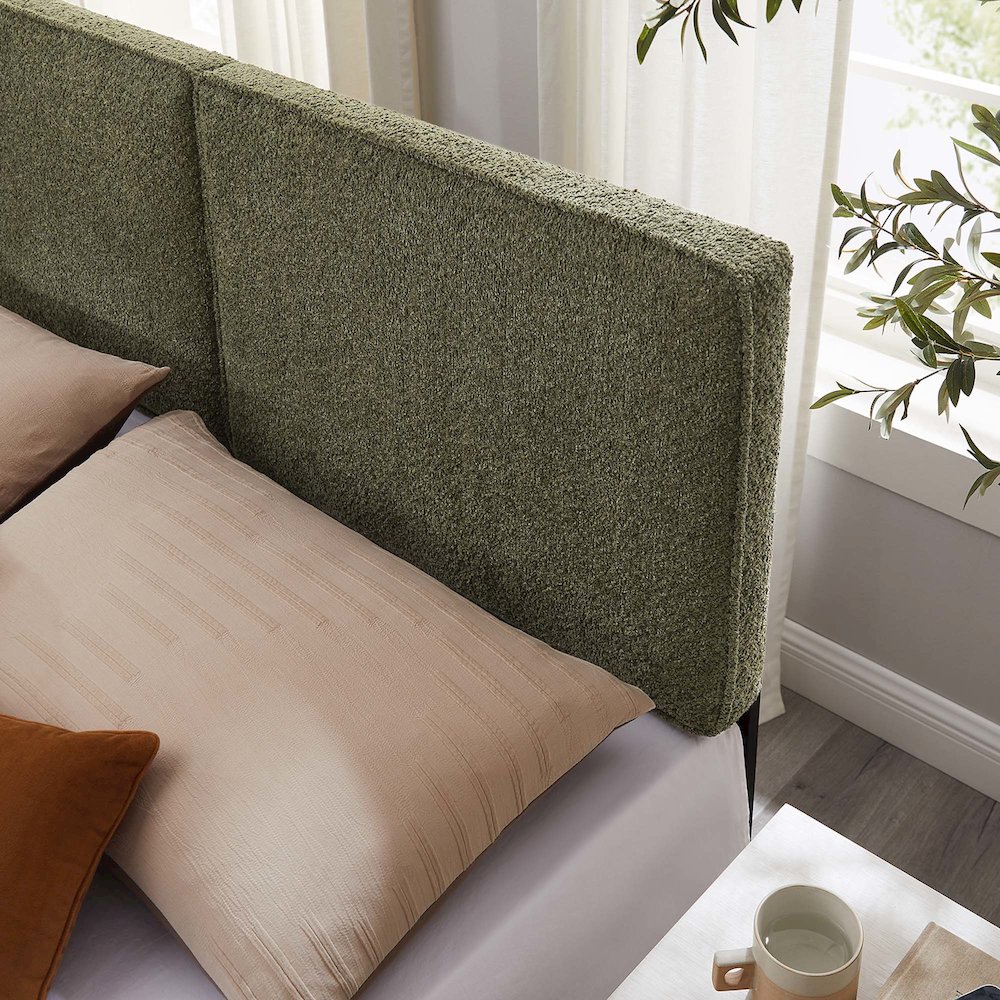 Lindee Boucle Fabric Queen Headboard. Picture 8
