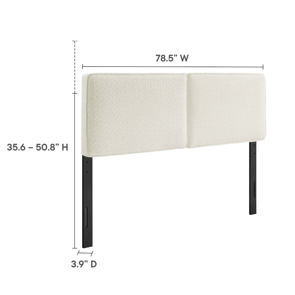 Lindee Boucle Fabric King Headboard. Picture 3