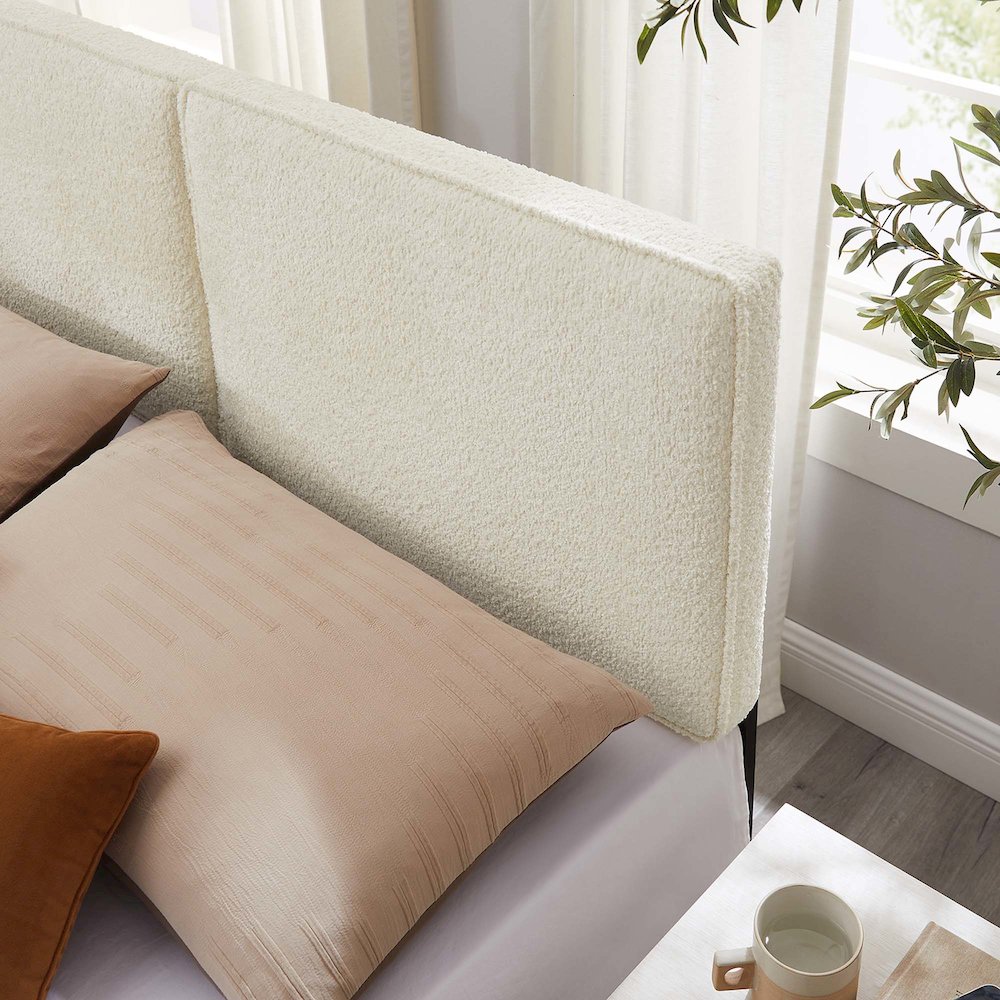 Lindee Boucle Fabric King Headboard. Picture 8