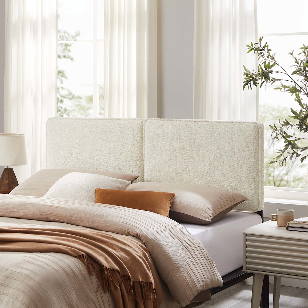 Lindee Boucle Fabric King Headboard. Picture 7