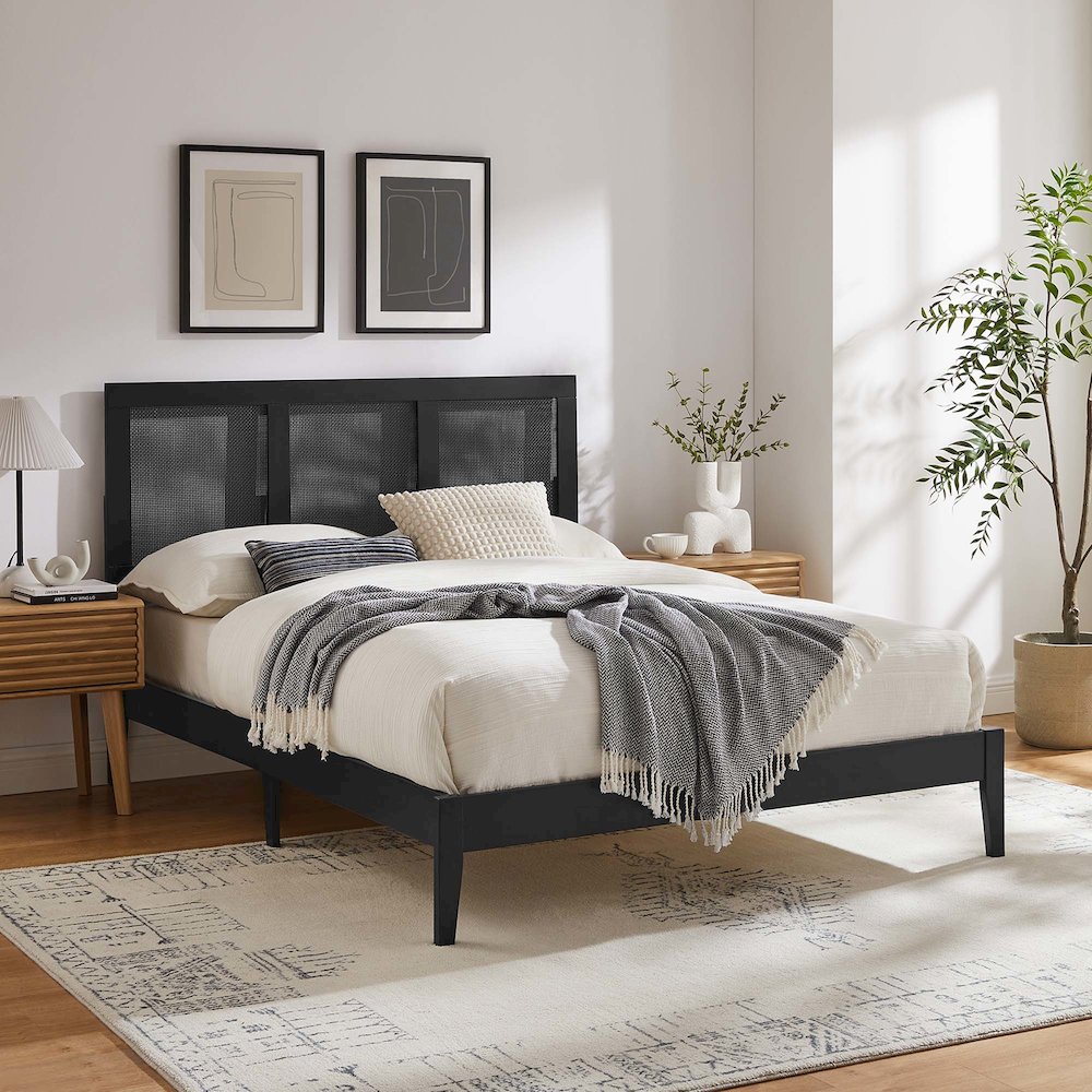 Sirocco Rattan and Wood Full Platform Bed. Picture 10