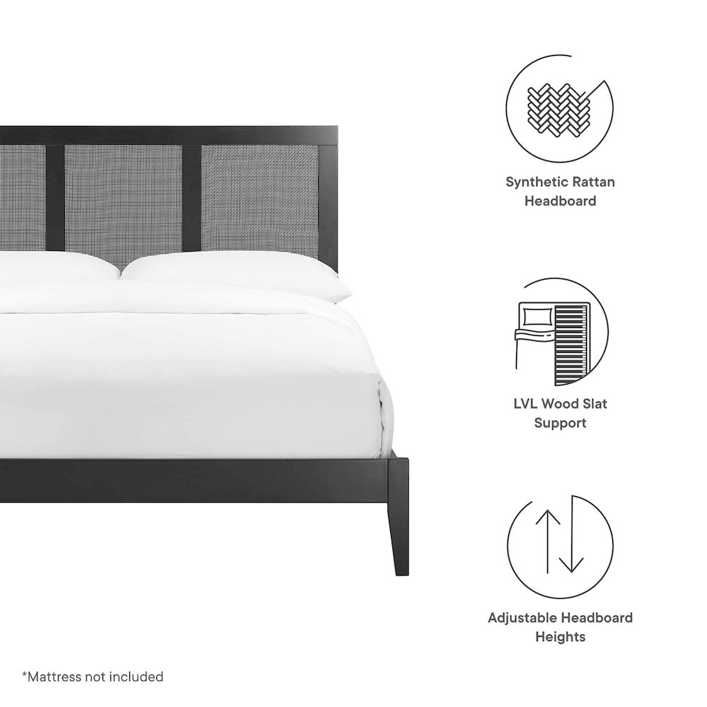 Sirocco Rattan and Wood Full Platform Bed. Picture 2