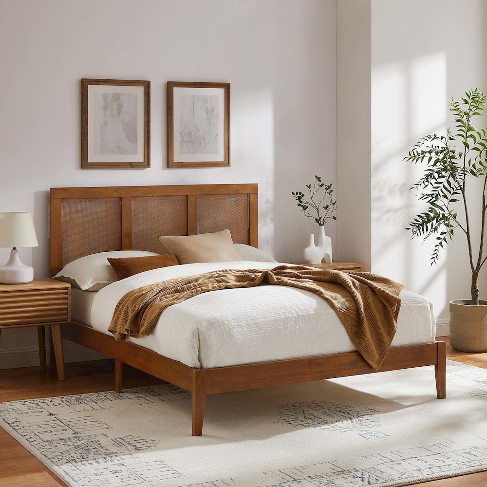 Sirocco Rattan and Wood Full Platform Bed. Picture 10