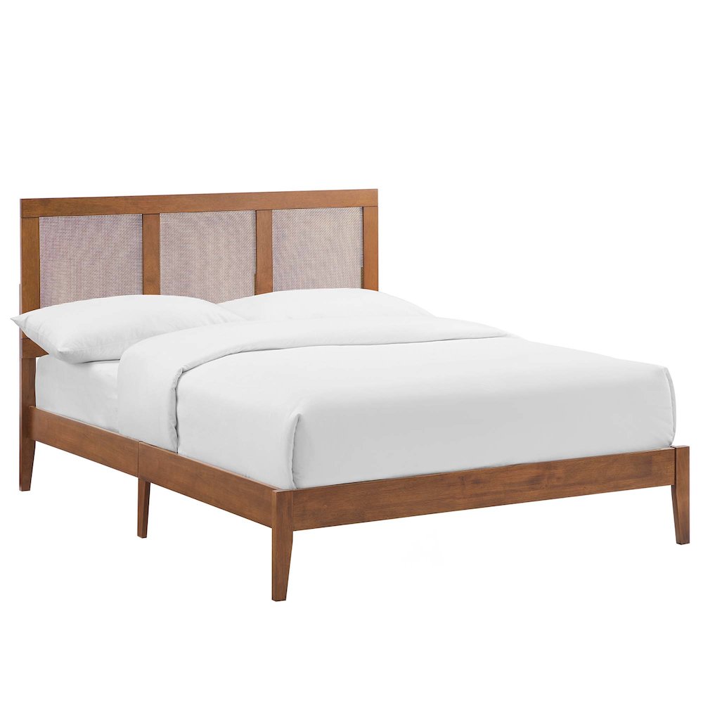 Sirocco Rattan and Wood Full Platform Bed. Picture 1