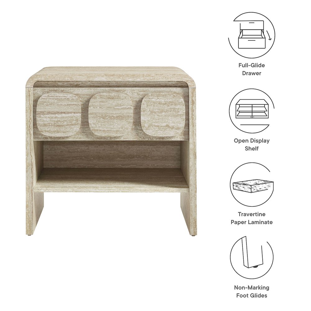 Toscana 1-Drawer Nightstand. Picture 2