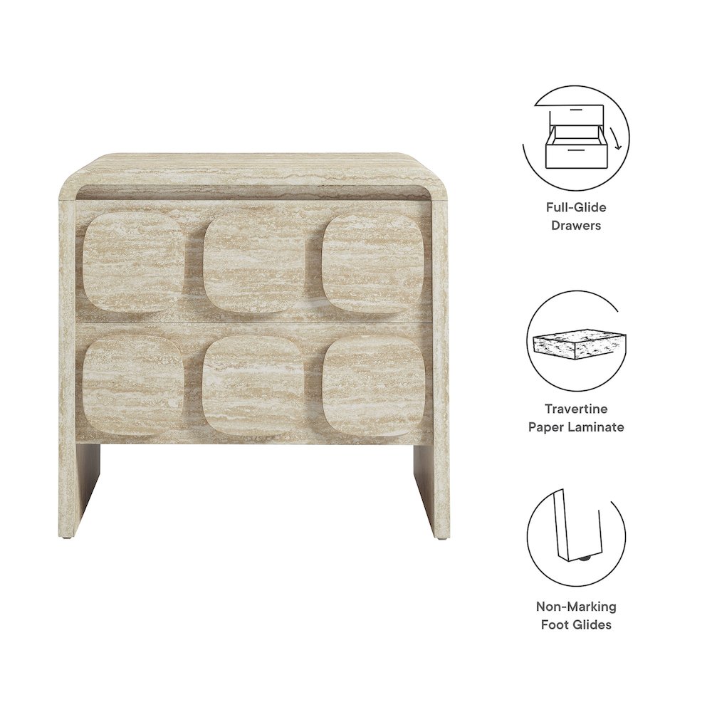 Toscana 2-Drawer Nightstand. Picture 2