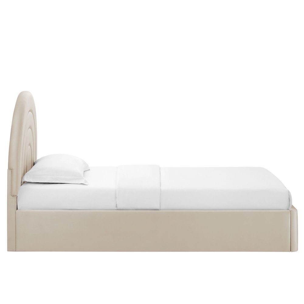 Solana Arched Performance Velvet Twin Platform Bed. Picture 5