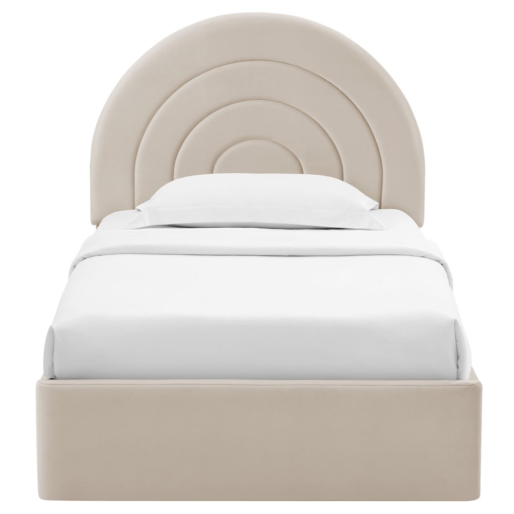 Solana Arched Performance Velvet Twin Platform Bed. Picture 6