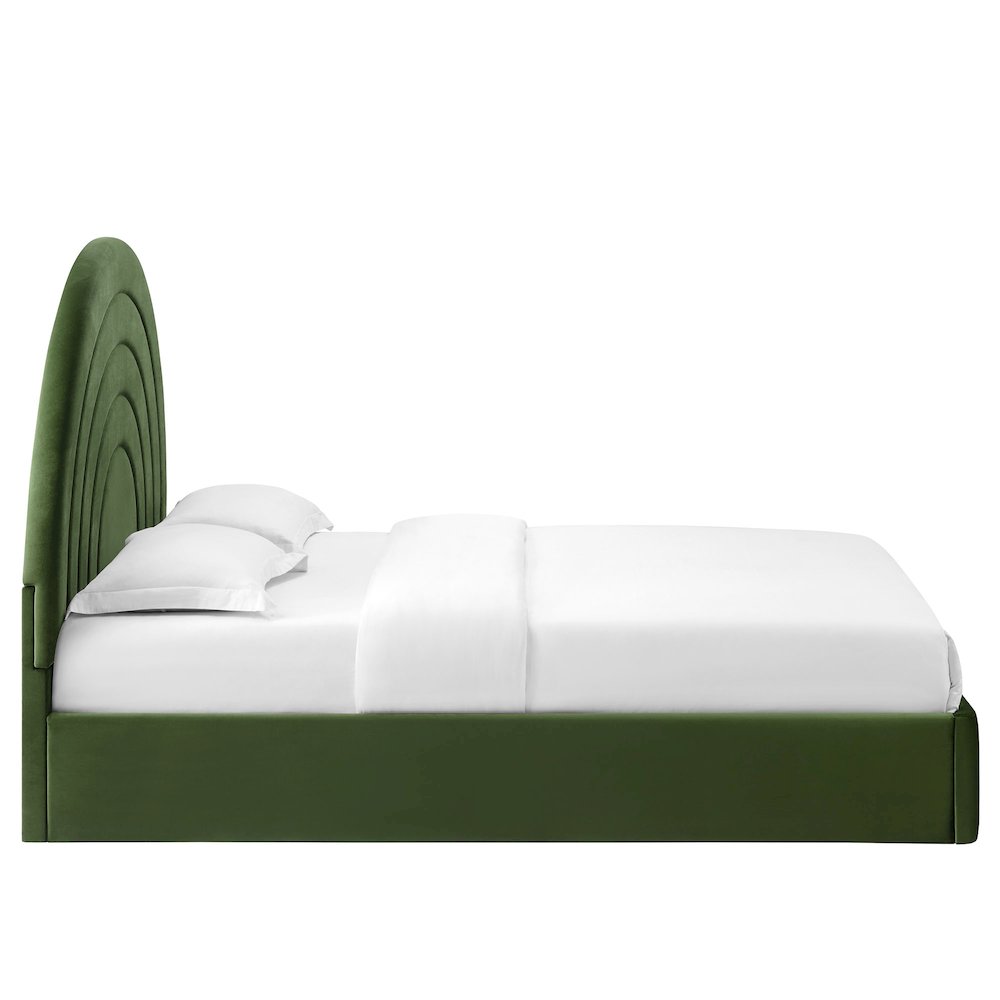 Solana Arched Performance Velvet King Platform Bed. Picture 5