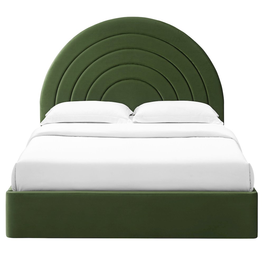 Solana Arched Performance Velvet King Platform Bed. Picture 6